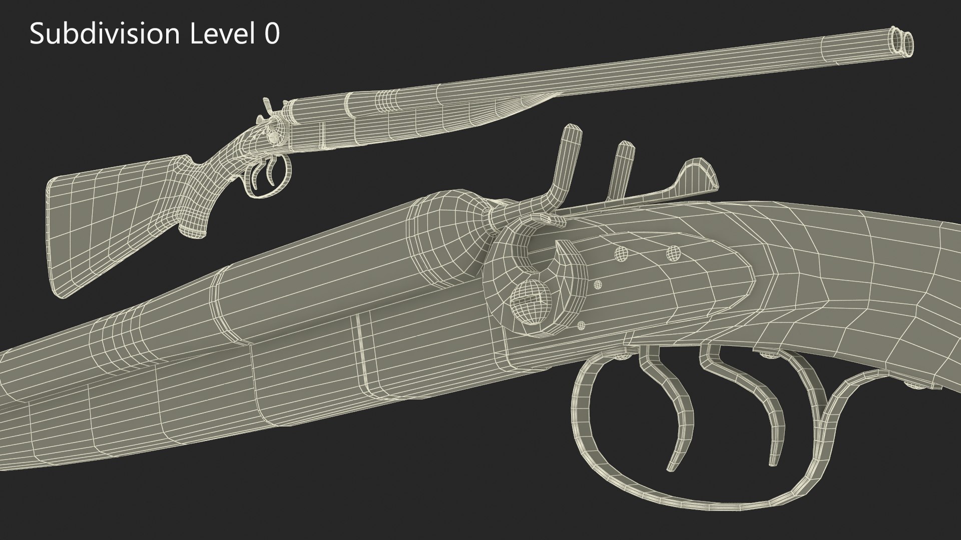 Antique Double Barrel Shotgun 3D Model - TurboSquid 2195947
