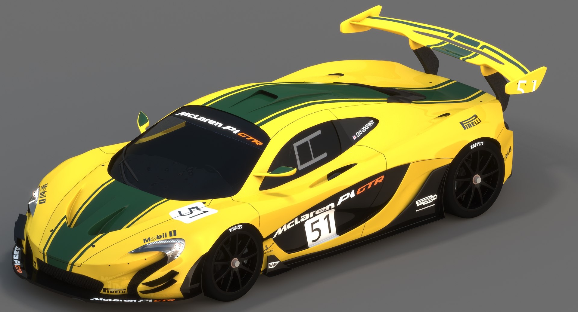 Mclaren P1 Gtr Yellow 3D Model - TurboSquid 1244702