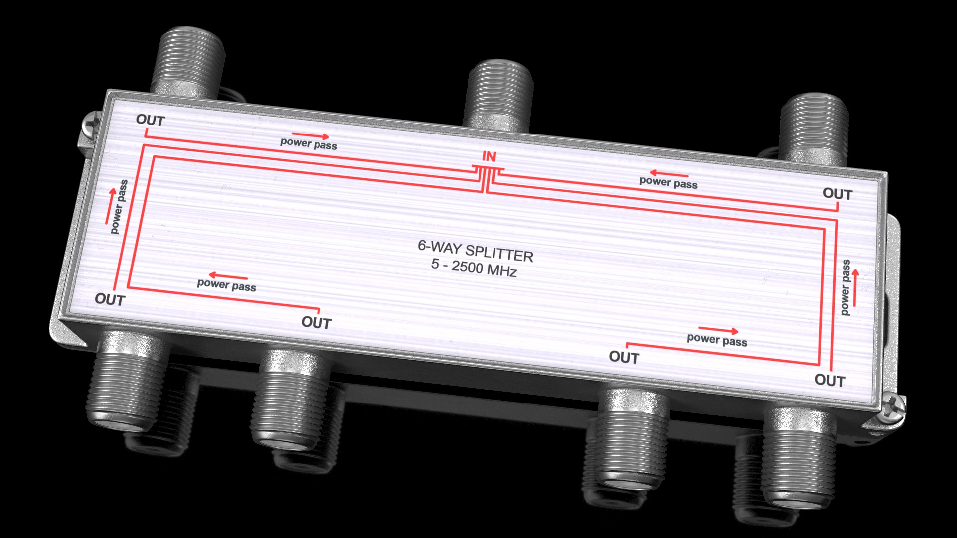 3D model Coaxial Splitter F Type 6 Way https://p.turbosquid.com/ts-thumb/KZ/axt89s/6W/coaxialsplitterftype6waymb3dmodel002/jpg/1629495881/1920x1080/fit_q87/ea99a0441af547e82b72c925d3de2107c72cdb7c/coaxialsplitterftype6waymb3dmodel002.jpg