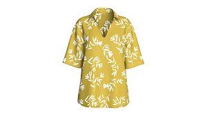 3D Girls Vintage Cream Micro-Stripe Shirt model