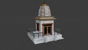 Modern Indian Marble Temple Game Ready Architecture Asset 3D model