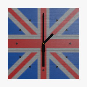 Modern Clock Colored Like The UK Flag