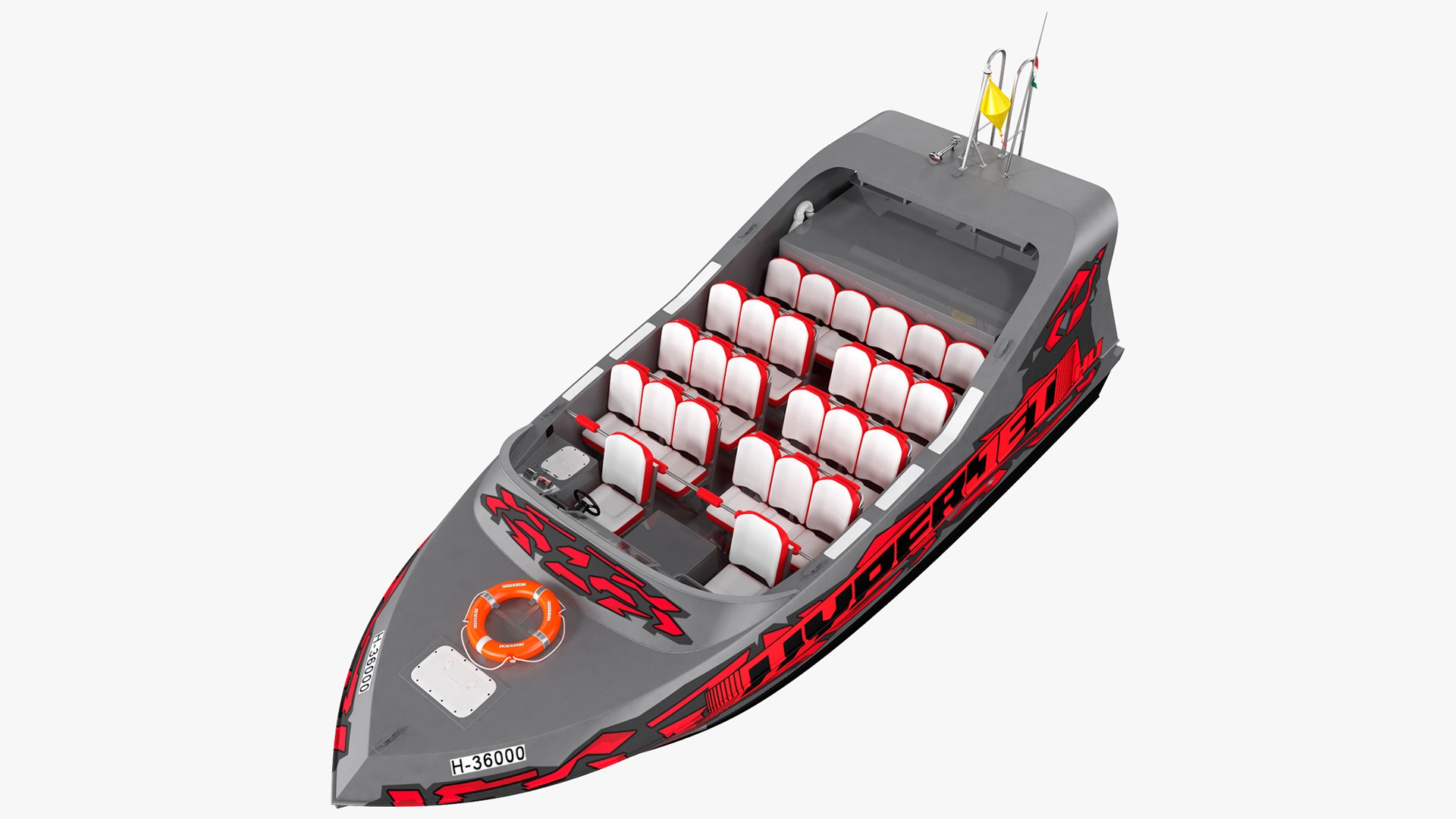 Moggaro 950 WJ Jet Boat Grey 3D model preview