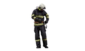 Cleaned 3D scan Sam Atkins Fireman Standing 3D model