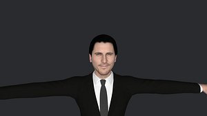 3D Christian Bale Hyper Realistic Full Body Fully Rigged 3D Character model