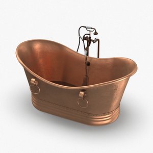3D contemporry-bathtub---mostly-empty-faucet-on model