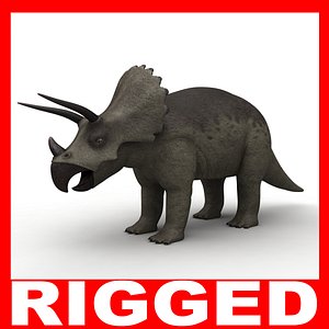 3d model triceratops dinosaur rigged