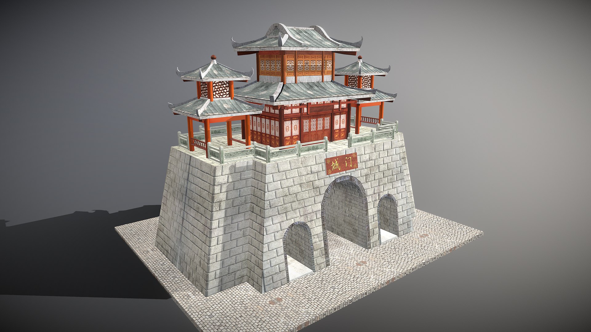 3D Ancient City Gate - TurboSquid 2008188