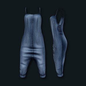 3D Denim Overall model