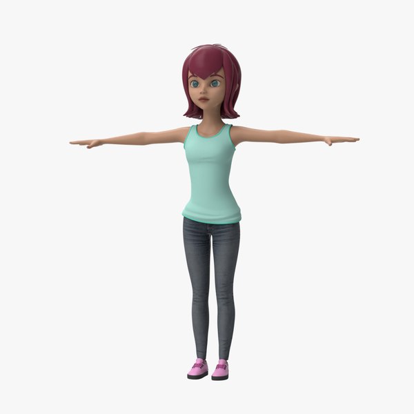 3D cartoon annie 2 model