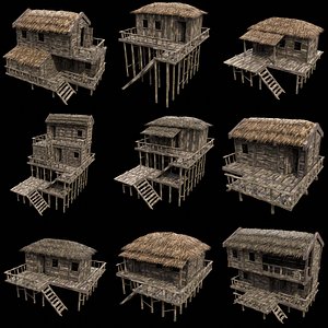3D PIRATE BAY WILD HIDEOUT JUNGLE HARBOR HOUSE HUT COLLECTION