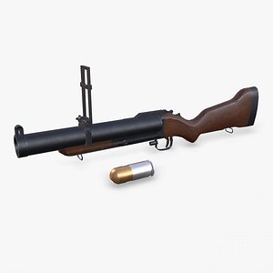 3D Grenade Launcher Low-poly PBR