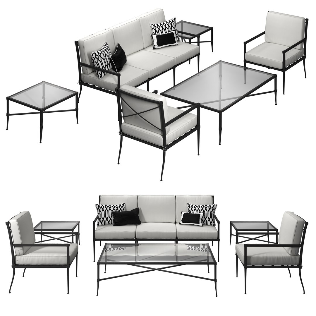 Set Bridgehampton Outdoor Furniture By Williams Sonoma 3D TurboSquid
