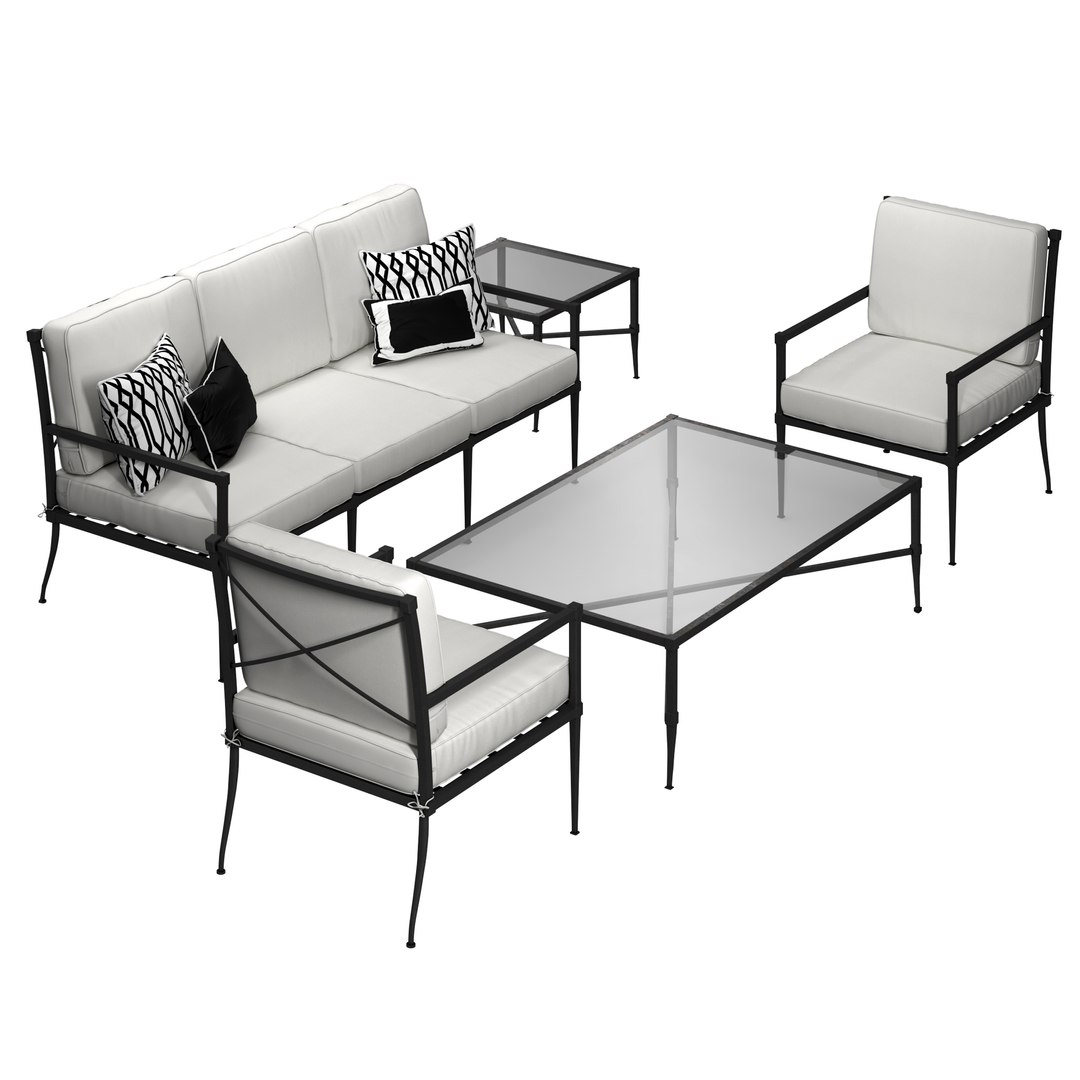 Set Bridgehampton Outdoor Furniture By Williams Sonoma 3D TurboSquid