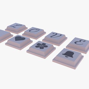 3D White chocolate pieces PBR model