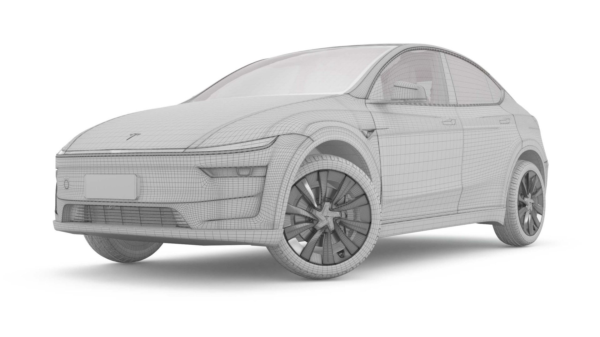 2025 Tesla New Model Y With Interior Include Two Style Rims 3D Model ...