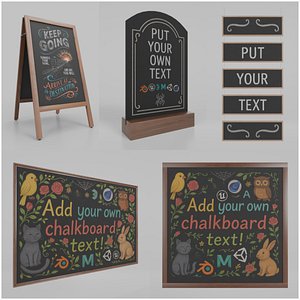 Event and Wedding Signage Collection - Customizable Chalkboards 3D model