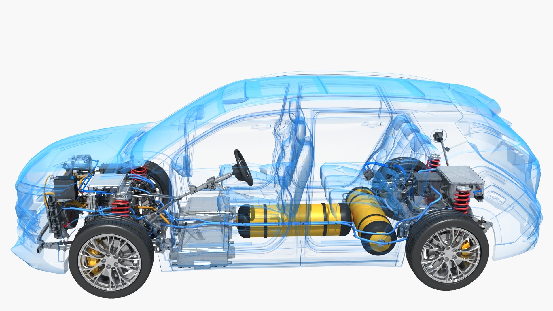 Hydrogen Fuel Cell SUV Chassis X Ray D Model TurboSquid