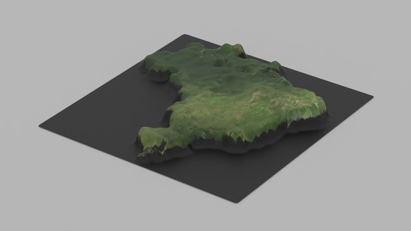 Mapa detalhado do país em Portugal Modelo 3D $30 - .max .fbx .obj