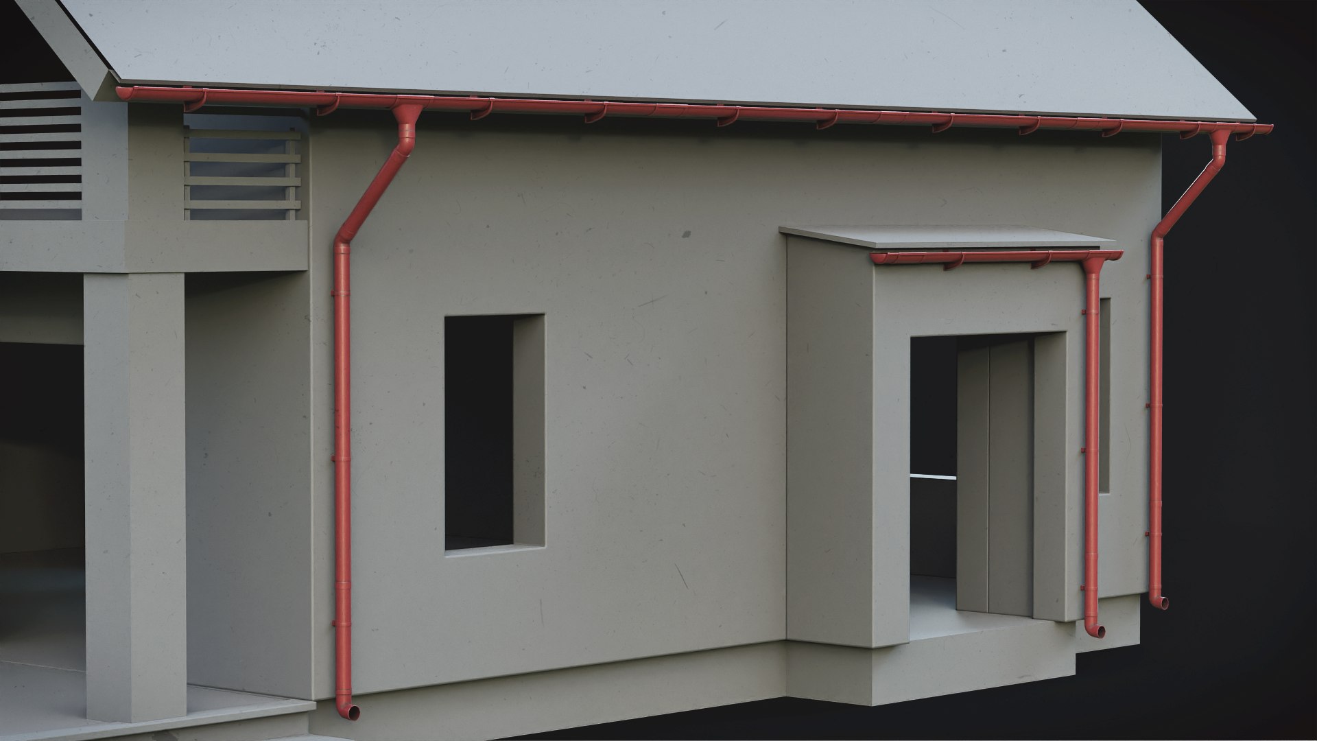 Gutter System GameReady 3D - TurboSquid 2005787