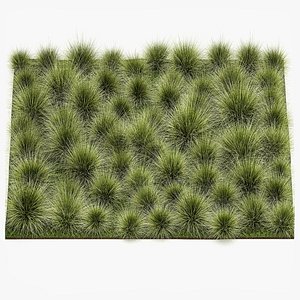 3D decorative bushes feather grass grass for landscape design 1150