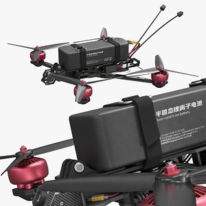 Quadcopter FPV Drone with Camera and Battery 3D model