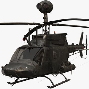 3D cockpit oh-58d helicopter model