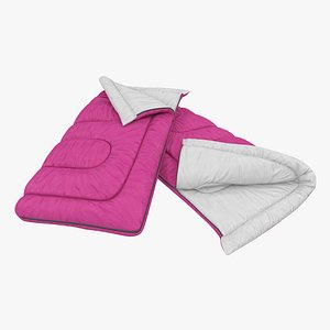 3d sleeping bag pink modeled model