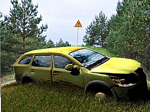 destroyed car c4d