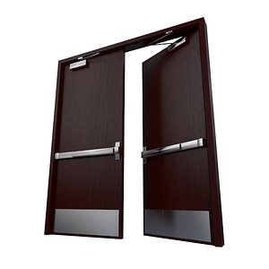 Double Door 1 Wood - RIGGED - detailed double door model - 3ds max2010