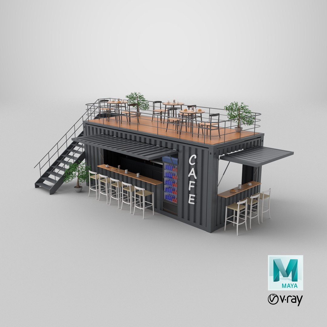 3D Container Coffee Shop And Restaurant  3D Model https://p.turbosquid.com/ts-thumb/Kb/S7JnOF/pK/stemcell_maya_vray_render/png/1785515415/1920x1080/fit_q87/a9e91d1857b0548e9637f24c793e6b5a5135d4f7/stemcell_maya_vray_render.jpg