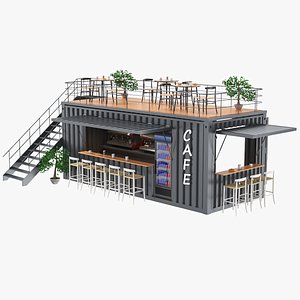 3D Container Coffee Shop And Restaurant  3D Model