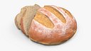 Round Loaf of Bread with Sliced Pieces