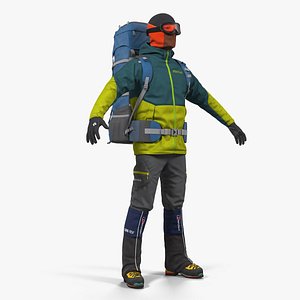 man traveler backpack 3D model