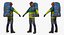 man traveler backpack 3D model
