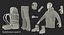 man traveler backpack 3D model