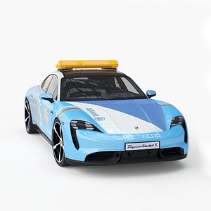 3D model Porsche Taycan Turbo S 2020 Safety Car Rigged