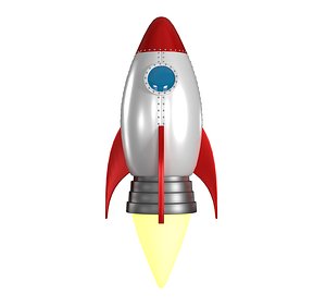 Cartoon Rocket Ship PBR