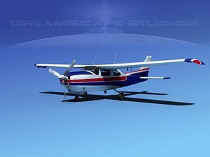 3d model cockpit cessna 210 centurion