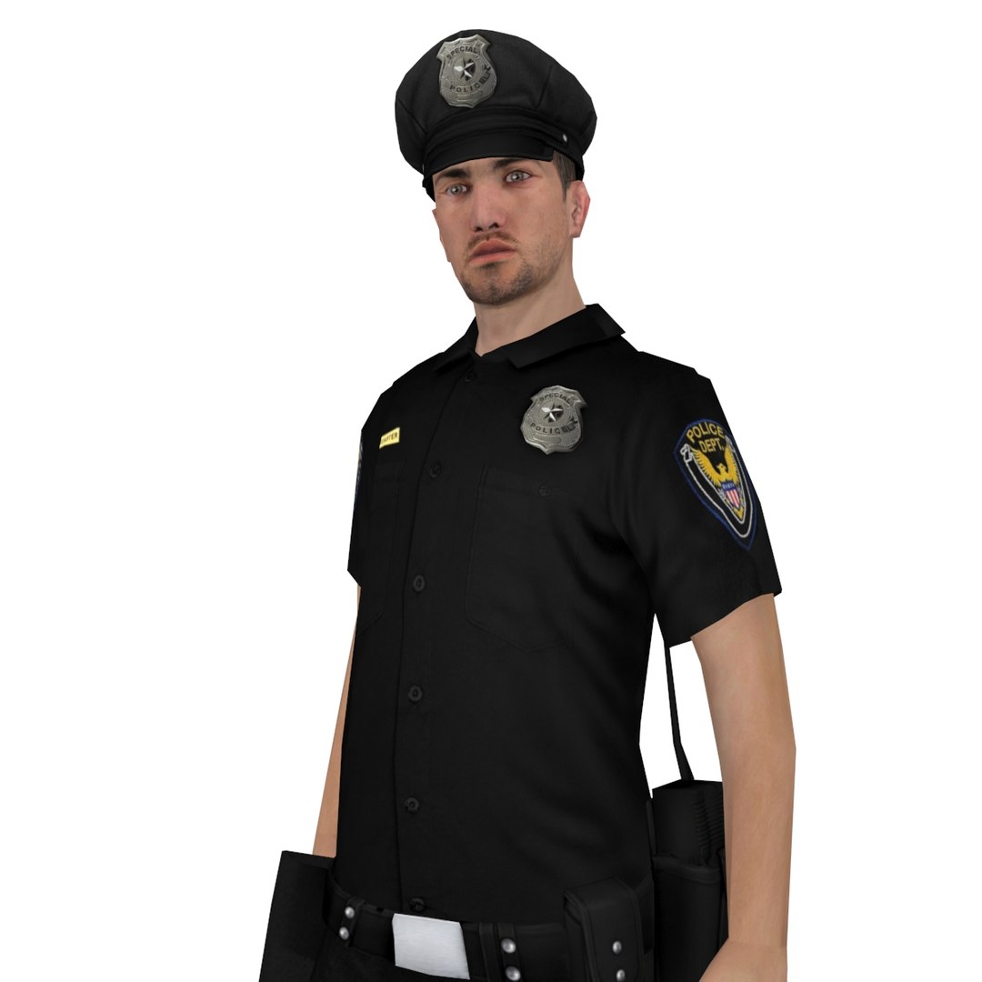 3d Rigged Police Officer