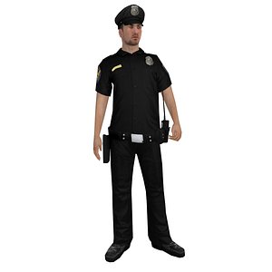 3d rigged police officer