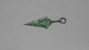 3D Stylized Ancient Bronze Kunai - Game Ready PBR Model model