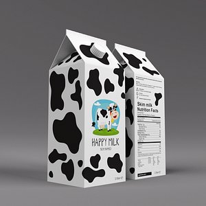 3d model milk carton