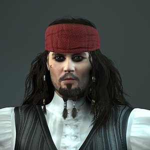 3D model Johnny Depp 3D Model Low-poly 3D model