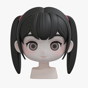 3D model Female Hair Style 02