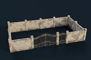 Stone wall with a gate