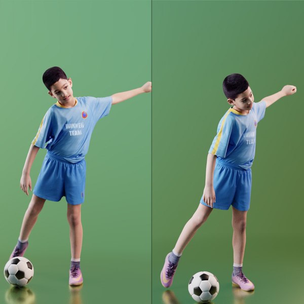 boy soccer playing 3D model