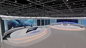 3D Virtual TV Studio News Set 35