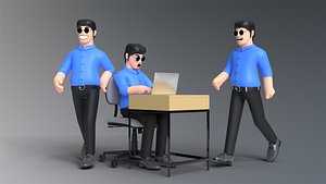 3D Minimal People Man Character 1004