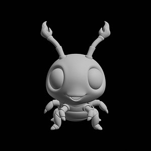 Cute Bug Character 3D Print Model Cartoon Insect Figure
